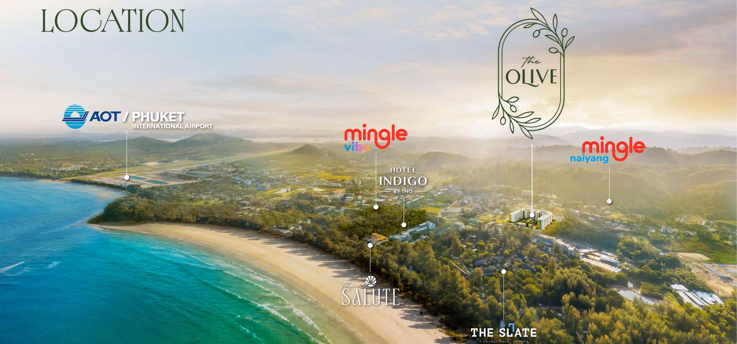 Локация The Olive: Най Янг, северный Пхукет